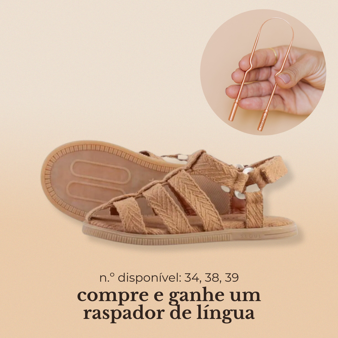 flat sandal igualdade marrom