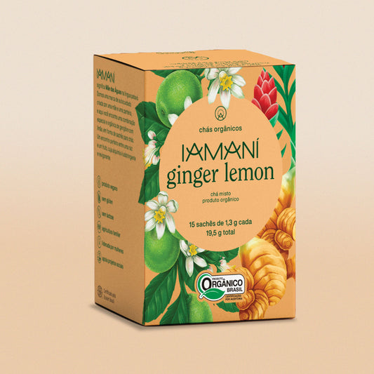 chá orgânico ginger-lemon - 15 sachês