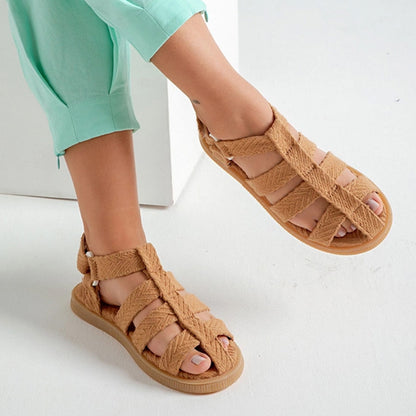 flat sandal igualdade marrom