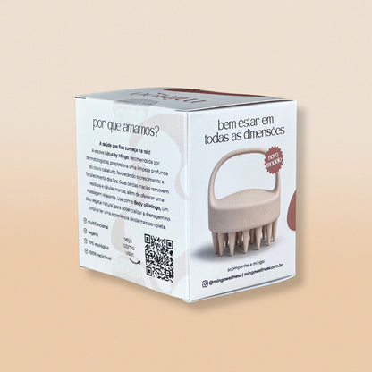 Escova de Massagem Capilar Lotus by Mingo – Estimula Crescimento dos Fios, Vegana e Ecológica